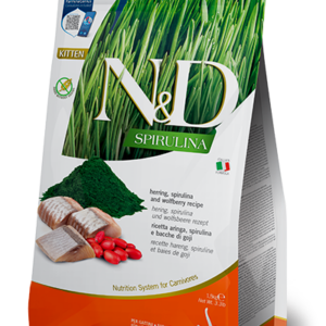 N&D Spirulina macskáknak- Hering, spirulina és goji-bogyó -Kölyök- 1,5 kg
