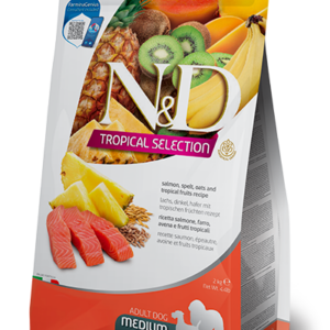 N&D Tropical Selection kutyáknak- Lazac, tönkölybúza, zab, trópusi gyümölcsök- Felnőtt- Medium & Max