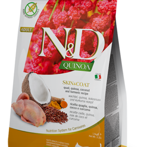 N&D Quinoa macskáknak- Skin & Coat Fürj