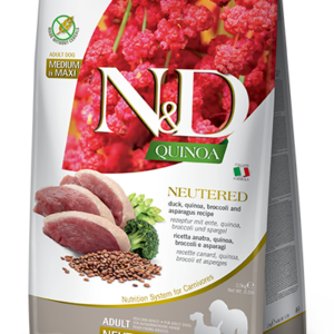 N&D Quinoa kutyáknak- Ivartalanított -Kacsa -Medium & Maxi