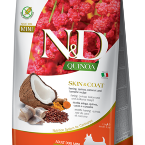 N&D Quinoa kutyáknak- Skin & Coat -Hering -Felnőtt -Mini - 800g