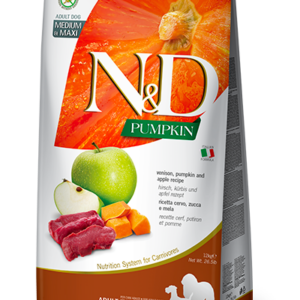 N&D Pumpkin kutyáknak- Szarvas & Alma -Felnőtt -Medium & Maxi - 12 kg